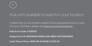 Hulu Error Message | CyberCrew