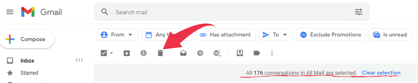 delete emails on gmail | CyberCrew