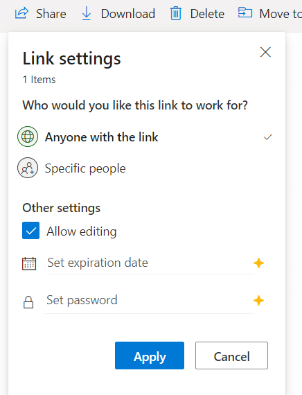 OneDrive Link Settings | CyberCrew