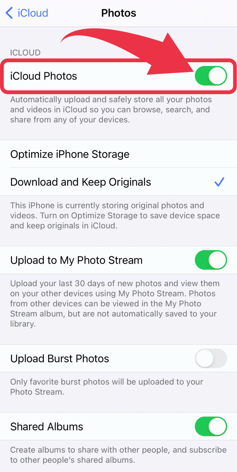 Uploading Photos to iCloud From iPhone or iPad Step 4 | CyberCrew